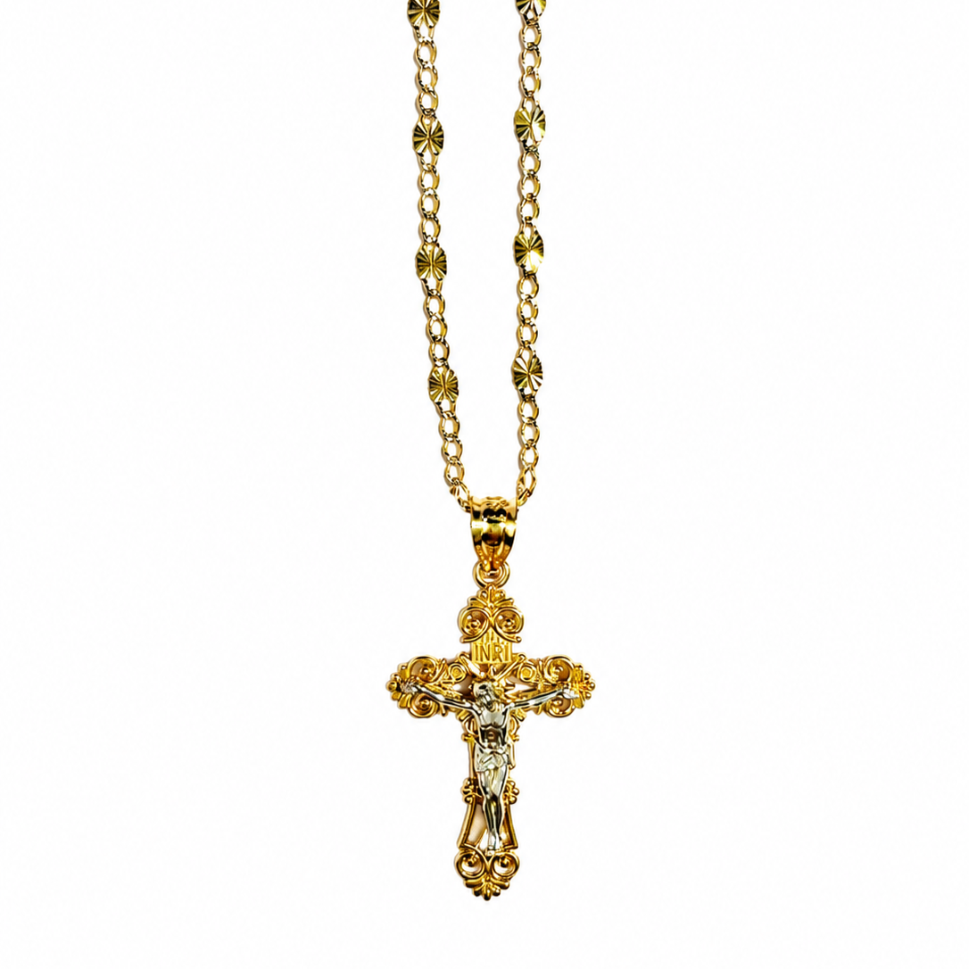 HERENCIA Ornate Crucifix Necklace