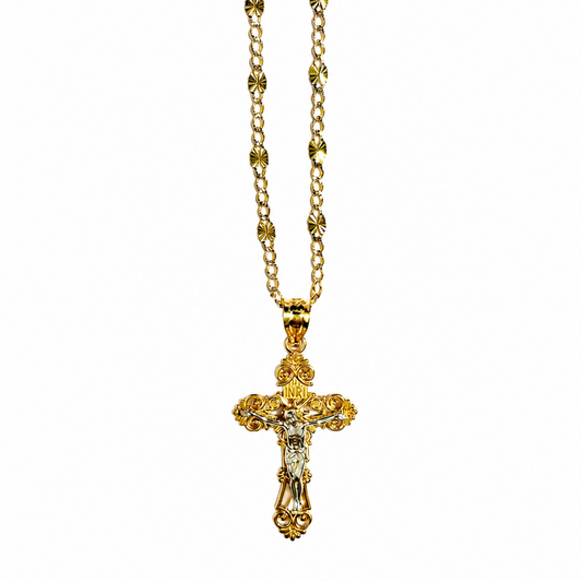 HERENCIA Ornate Crucifix Necklace
